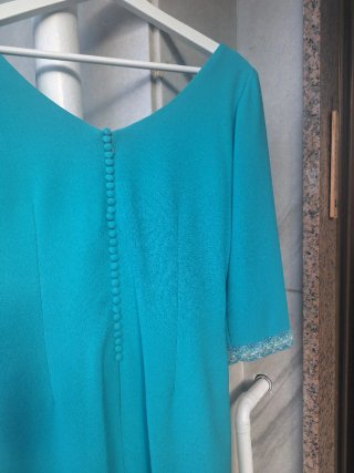 Vestido elegante verde azulado