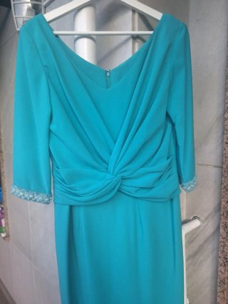 Vestido elegante verde azulado