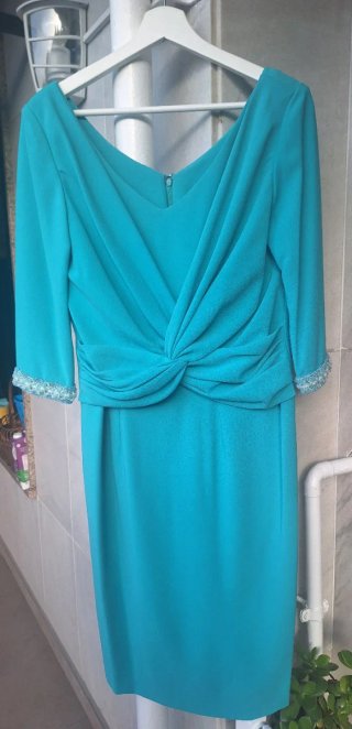 Vestido elegante verde azulado
