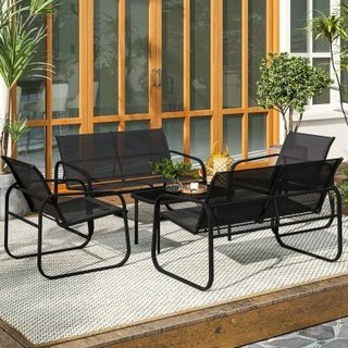Outsunny Set da Giardino con 2 Divani, 2 Poltrone