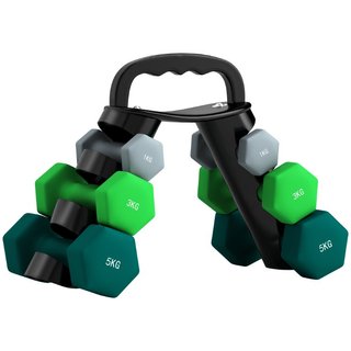 Set Manubri con Supporto, 3 Coppie di Pesi da 2 x
