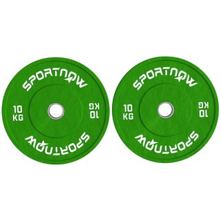 Set 2 Dischi Pesi da 10kg in Gomma con Foro da 2"/