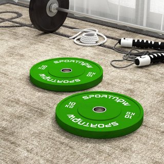 Set 2 Dischi Pesi da 10kg in Gomma con Foro da 2"/