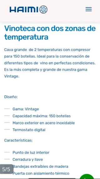 Vinoteca Haimi Doble Temperatura