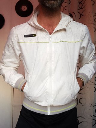 Giacca con cappuccio bianca edge small bianco cap
