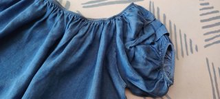 Top effetto denim blu
