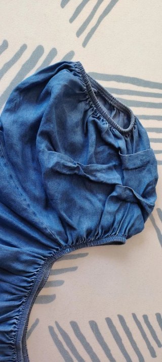 Top effetto denim blu