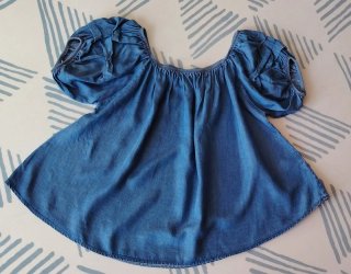 Top effetto denim blu
