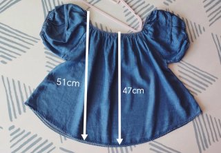 Top effetto denim blu
