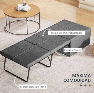 Cama Puff Plegable Gris