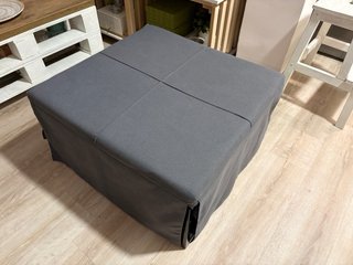Cama Puff Plegable Gris