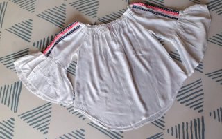 Blusa Blanca Ibicenca Fashion Labelle Talla L