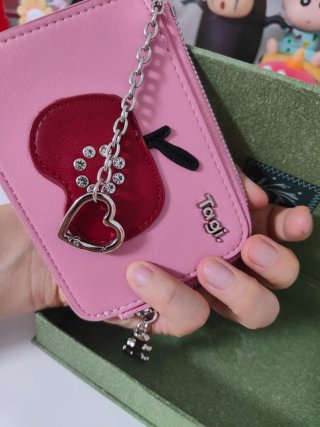 Monedero Tagi rosa con flor ideal para regalo