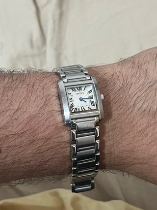 Reloj Cartier Plata y Blanco