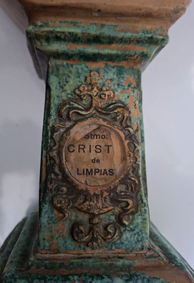 ANTIGUO BUSTO CRISTO DE LIMPIAS Terracota y Estuco