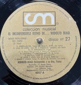 LP Rodolfo Biagi - Tango Argentino