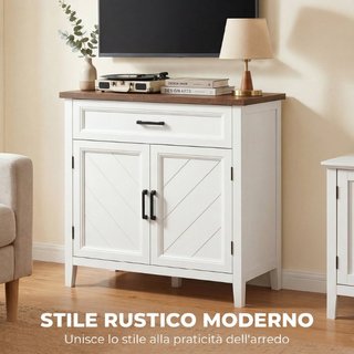 Credenza Moderna Rustico con Ripiano Regolabile, S