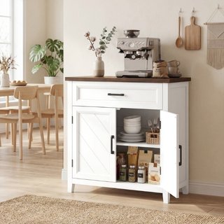 Credenza Moderna Rustico con Ripiano Regolabile, S