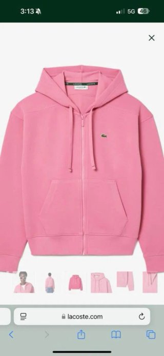 Chaqueta deportiva rosa Lacoste.