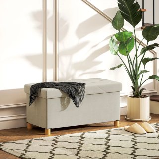 Baúl de Almacenaje Beige banco dormitorio pie cama