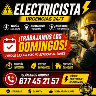 Electricista Urgente 24/7 Domingos