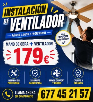 Instalación de ventilador 179€
