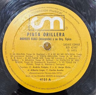 Rodolfo Biagi Pinta Orillera LP Tango