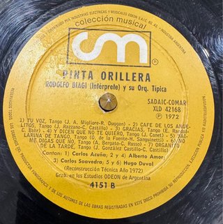 Rodolfo Biagi Pinta Orillera LP Tango