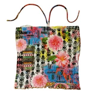 Top Halter con Stampa Multicolor