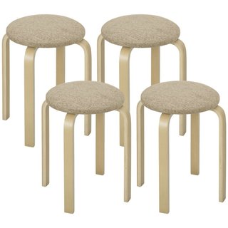 Set 4 Sgabelli Impilabili e Imbottiti con Rivestim
