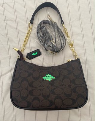 Bolso de Hombro Marrón y Negro