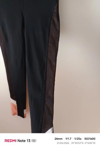 Pack 2 leggings: negro/naranja y estampado