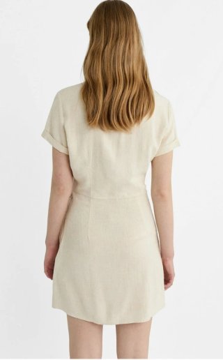Vestido camisero corto lino Stradivarius