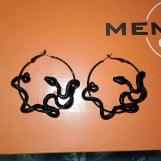 Pendientes Aro Serpiente Negros