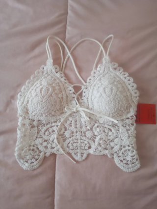 Top Crochet Blanco Nuevo Talla Única