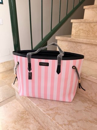 Bolso Grande Victoria Secret Rayas Rosas