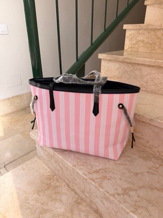 Bolso Grande Victoria Secret Rayas Rosas