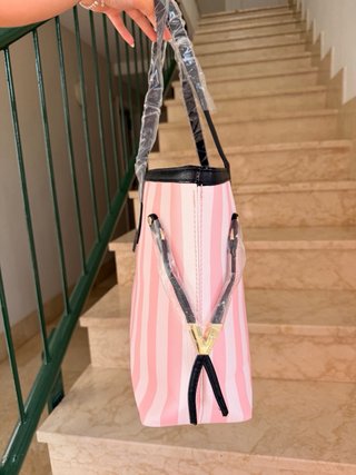 Bolso Grande Victoria Secret Rayas Rosas