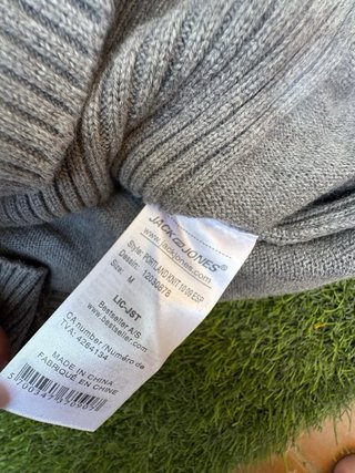 Jersey Jack & Jones Gris Punto Acanalado