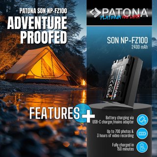 Sony NP-FZ100 Batería Patona Platinium USB-C NUEVA