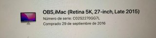 Imac 17,1 Apple Plata