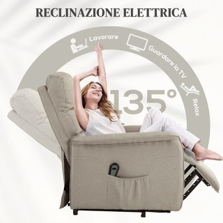 Poltrona Alzapersona Elettrica Reclinabile con Pog