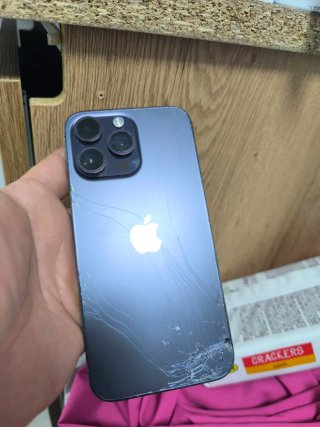 iPhone 14 Pro Max 128GB Viola/Argento, schermo e cover posteriore rotti