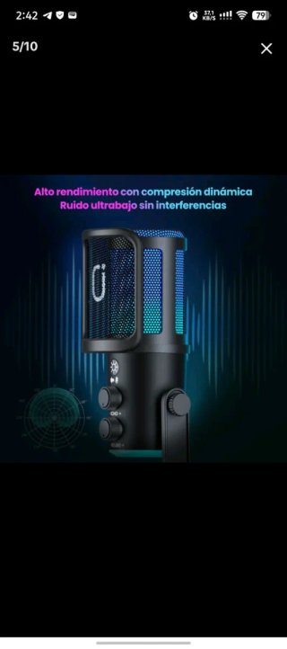 Micrófono USB JYX Gaming RGB