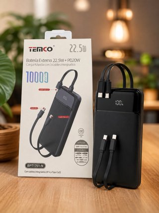 Batería Portátil Temco 10000mAh 22.5W