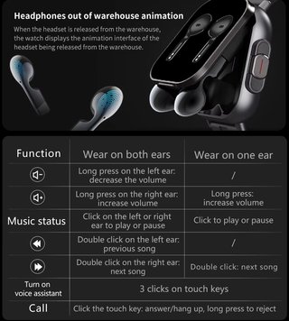 Smartwatch 2 en 1 con Auriculares