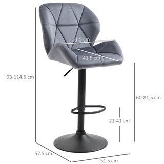 Set 2 Sgabelli da Bar con Altezza Regolabile Base