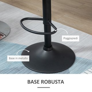Set 2 Sgabelli da Bar con Altezza Regolabile Base