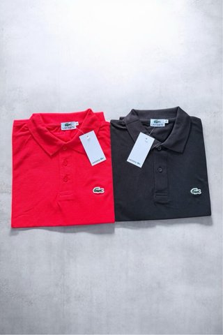 Lote 2 polos Lacoste Talla M Rojo y Negro