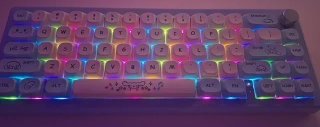 Teclado Mecánico Custom Blanco Cinnamon Roll